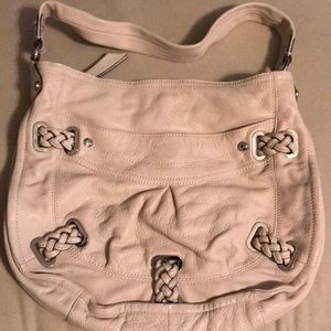 Buttery soft b.makowsky bag with braiding.